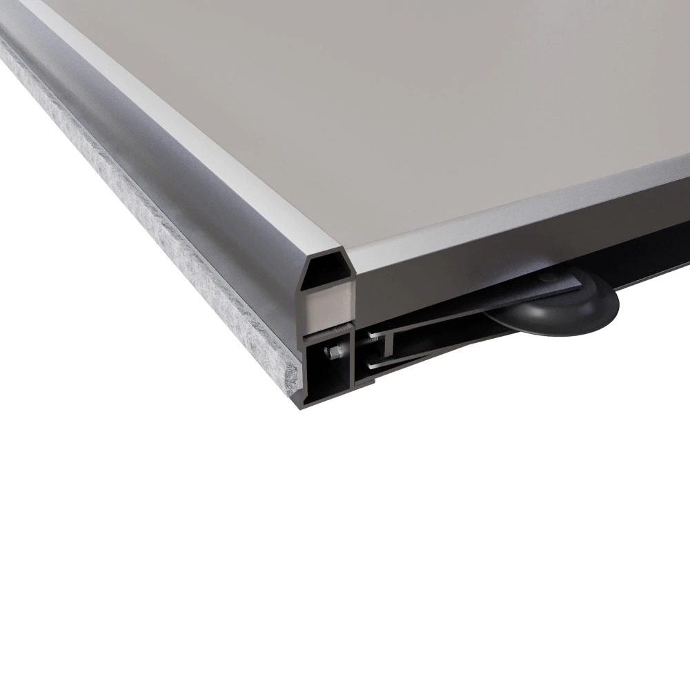 Дверь для шкафа-купе 704х2255 мм ЛДСП Кашемир/алюминий серебро трапеция