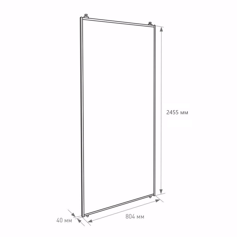 Дверь для шкафа-купе 804х2455 мм ЛДСП Кашемир/алюминий серебро трапеция