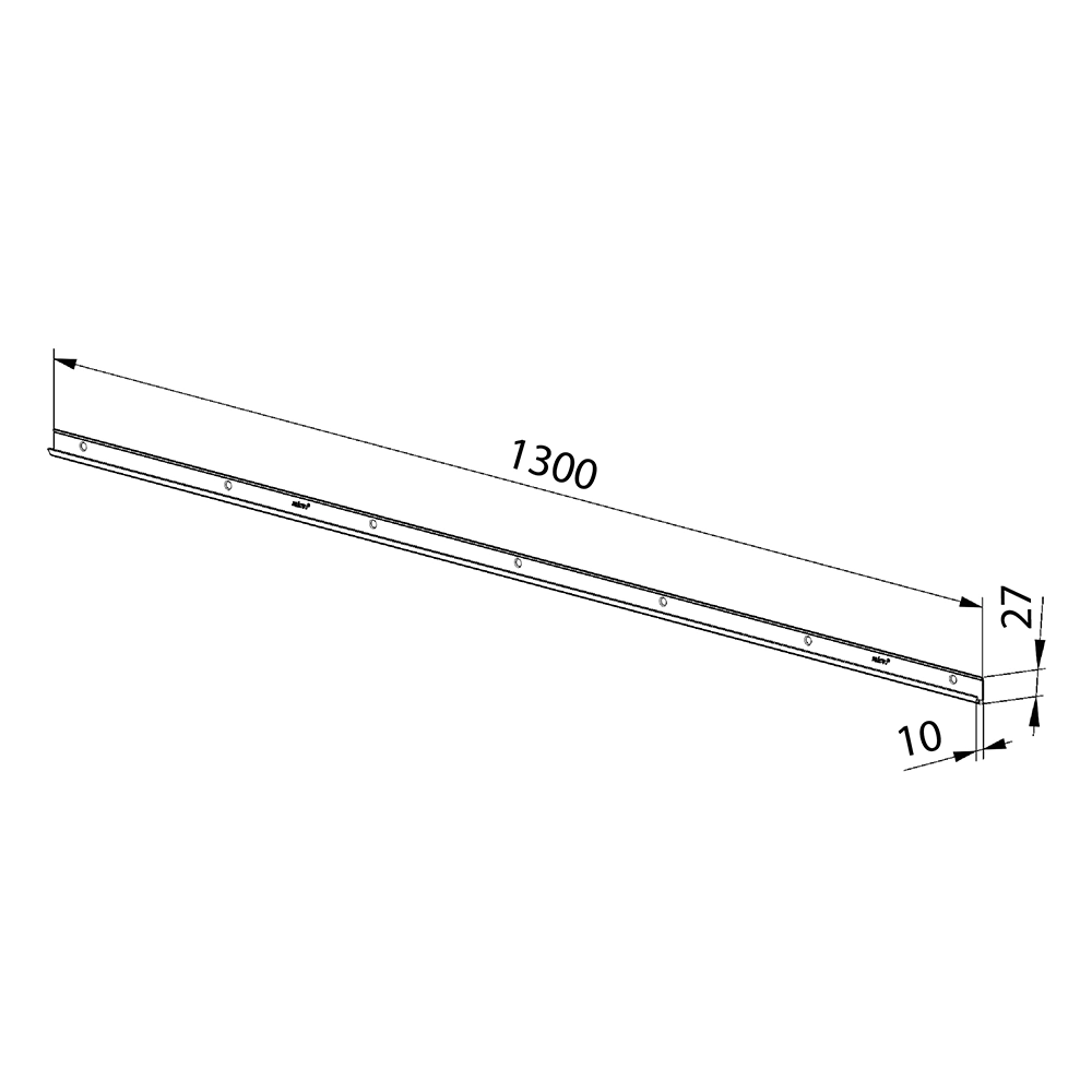 Рельс несущий L1300 мм для монтажа направляющих черный Aristo