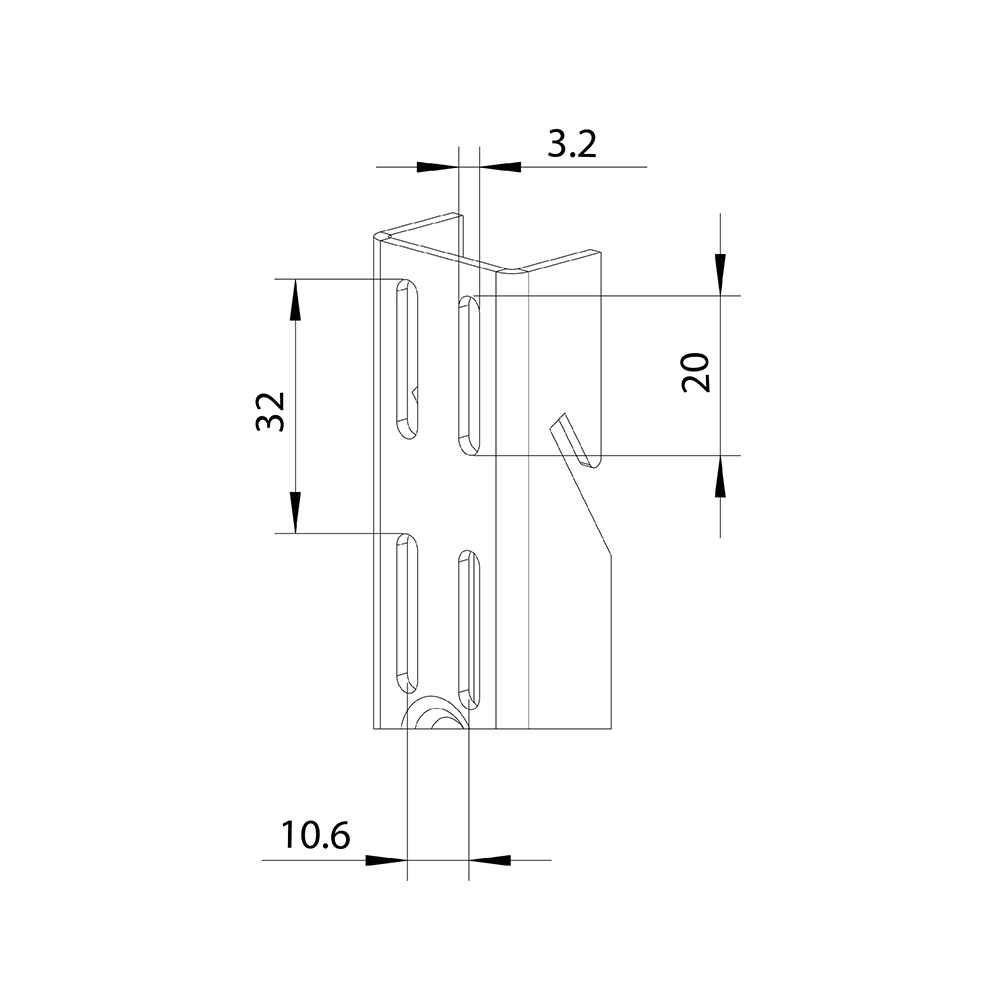 Направляющая универсальная L572 мм черная Aristo