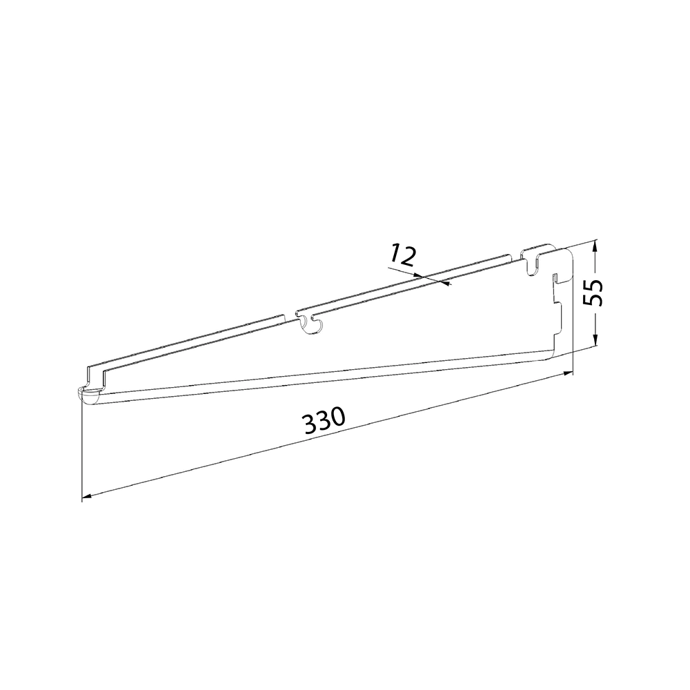 Кронштейн полки проволочной 330 мм серия 360 черный Aristo