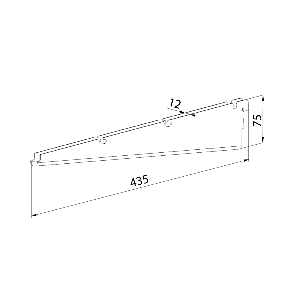 Кронштейн полки проволочной 435 мм серия 460 черный Aristo