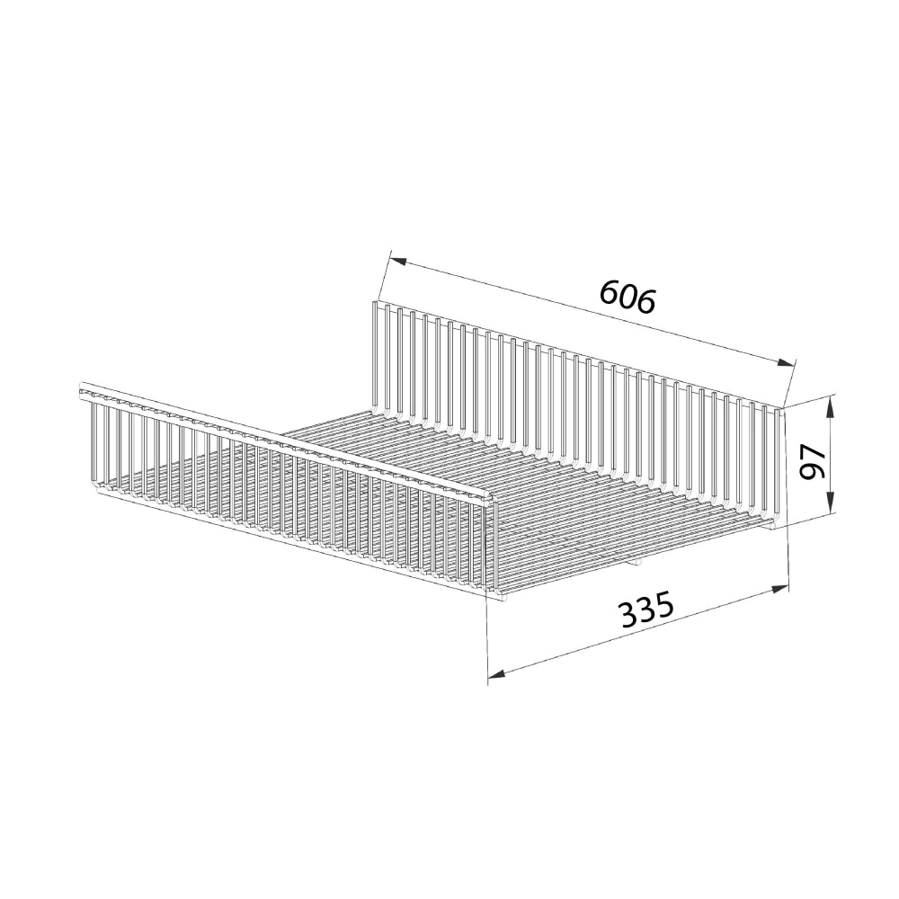 Полка-корзина проволочная 606х335х97 мм серия 360 черная Aristo