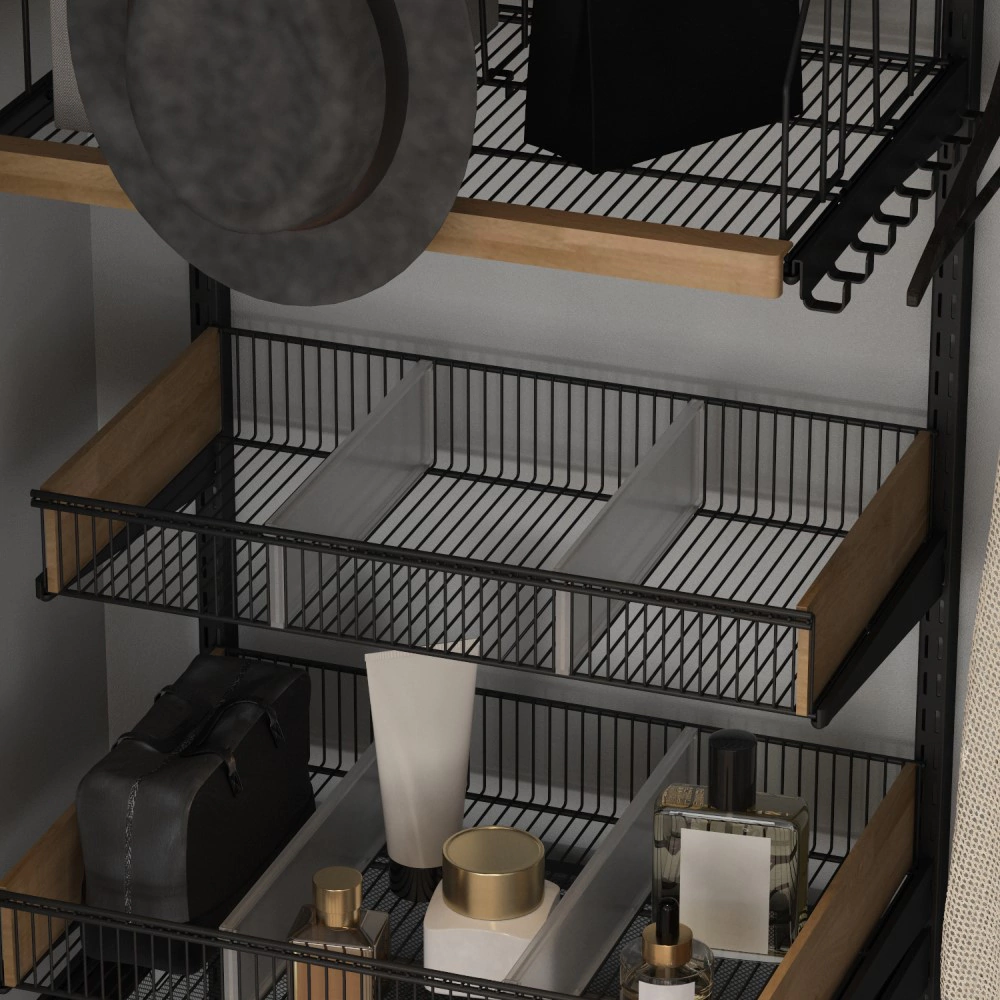 Полка-корзина проволочная 606х335х97 мм серия 360 черная Aristo