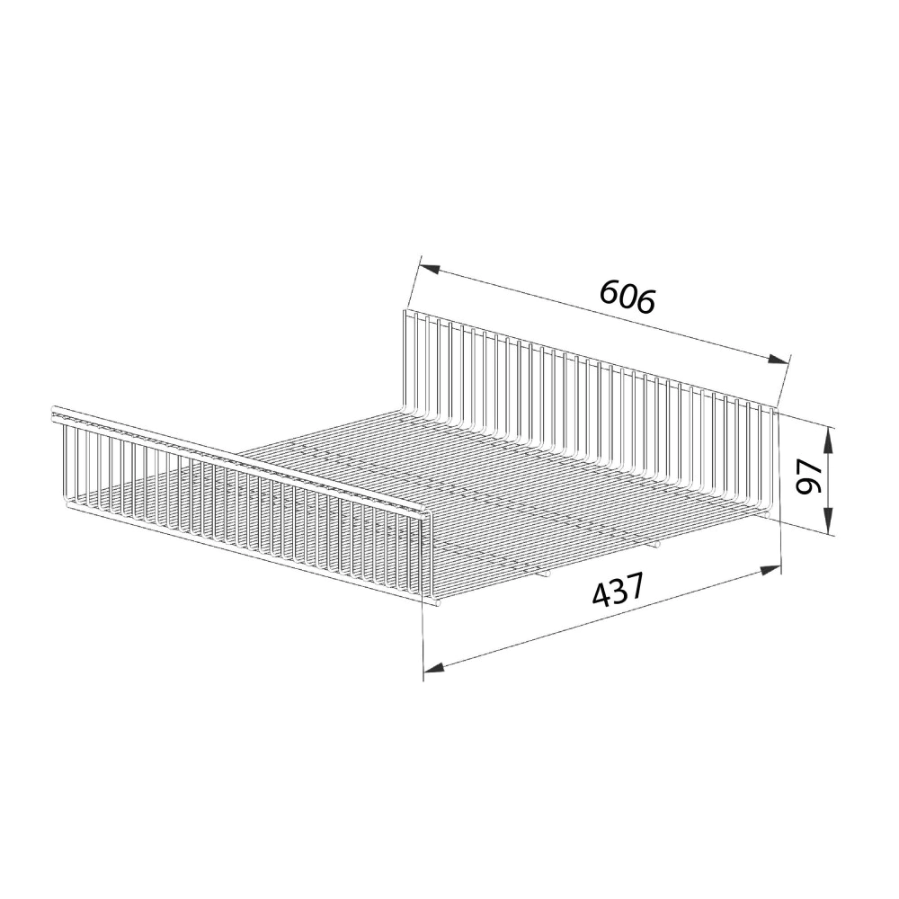 Полка-корзина проволочная 606х437х97 мм серия 460 черная Aristo
