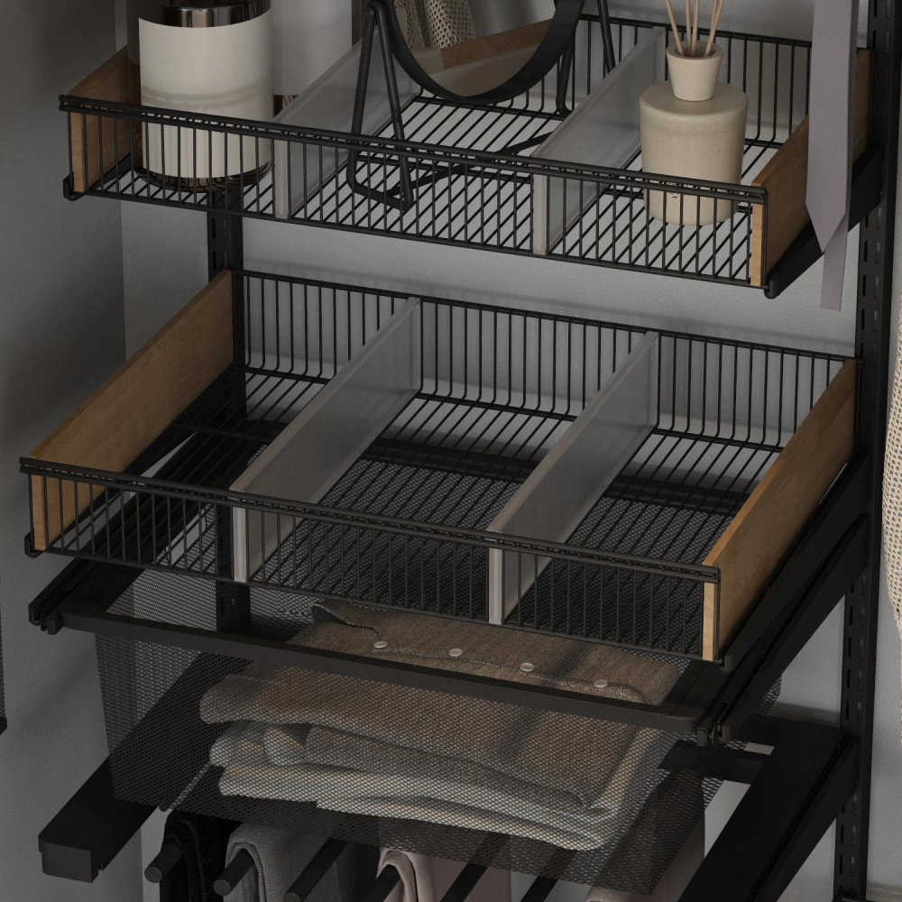 Полка-корзина проволочная 606х437х97 мм серия 460 черная Aristo