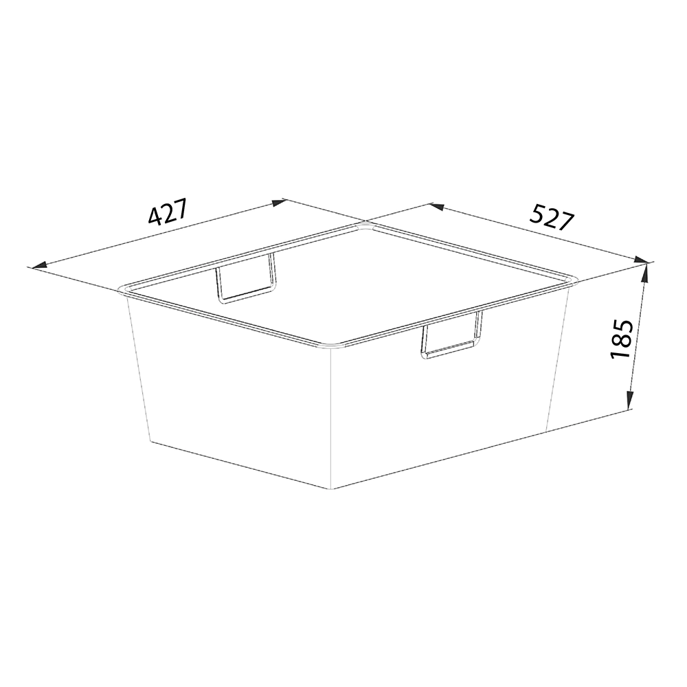 Корзина мелкосетчатая 427х527х185 мм черная Aristo
