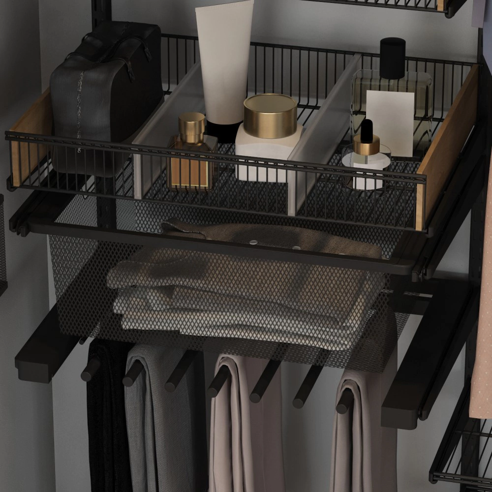 Корзина мелкосетчатая 427х527х185 мм черная Aristo