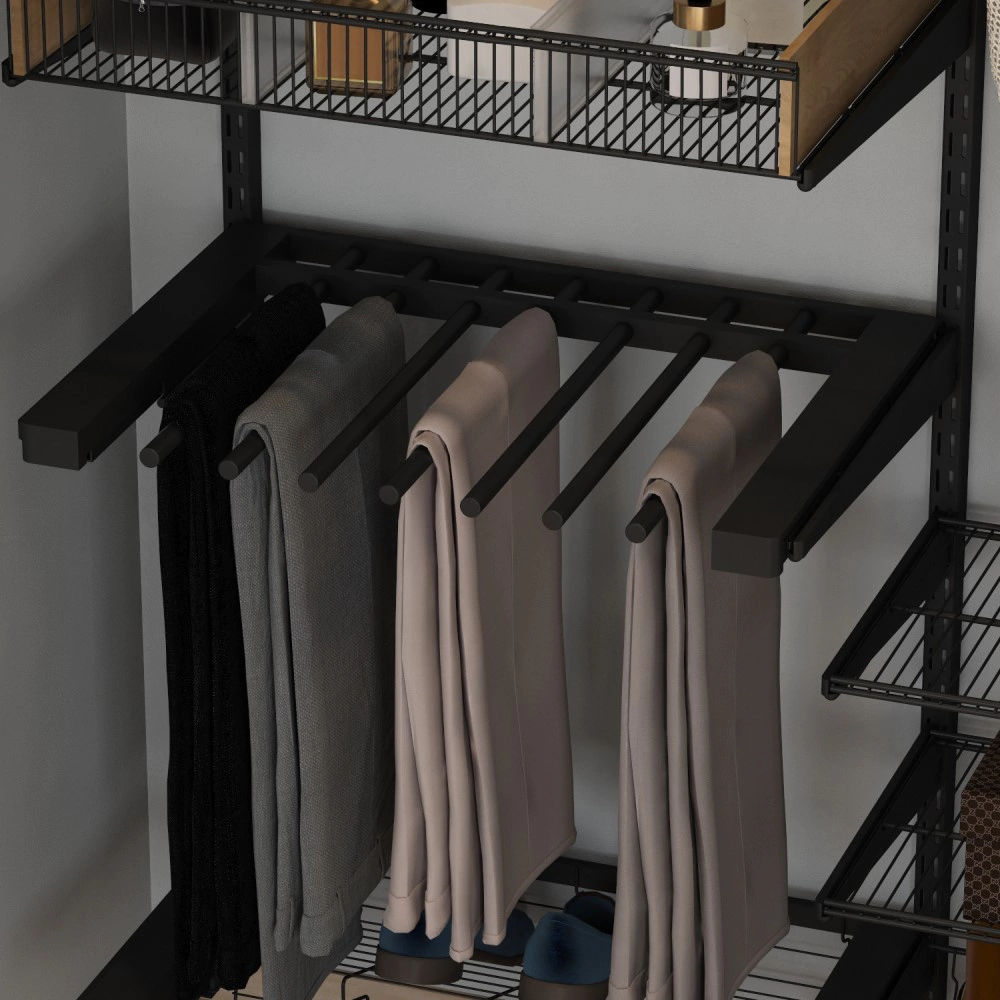 Вешалка для брюк выдвижная с доводчиком L607 мм серия 460 черная Aristo