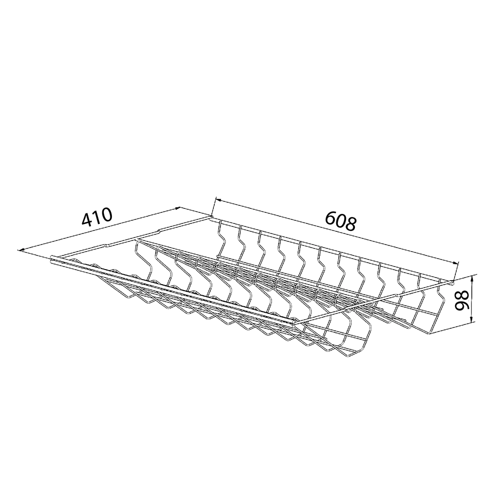 Обувница 2-ярусная стационарная L607 мм серия 460 черная Aristo