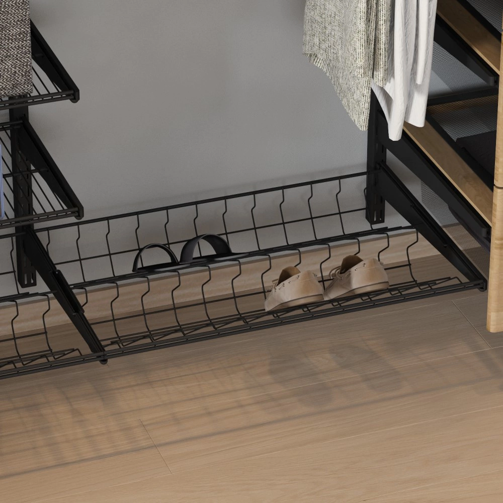 Обувница 2-ярусная стационарная L607 мм серия 460 черная Aristo