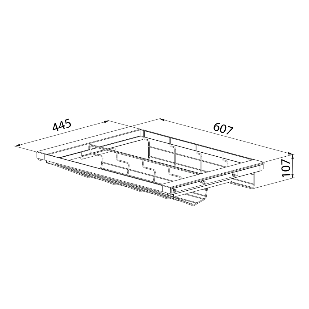 Обувница 2-ярусная выдвижная с доводчиком L607 мм серия 460 черная Aristo
