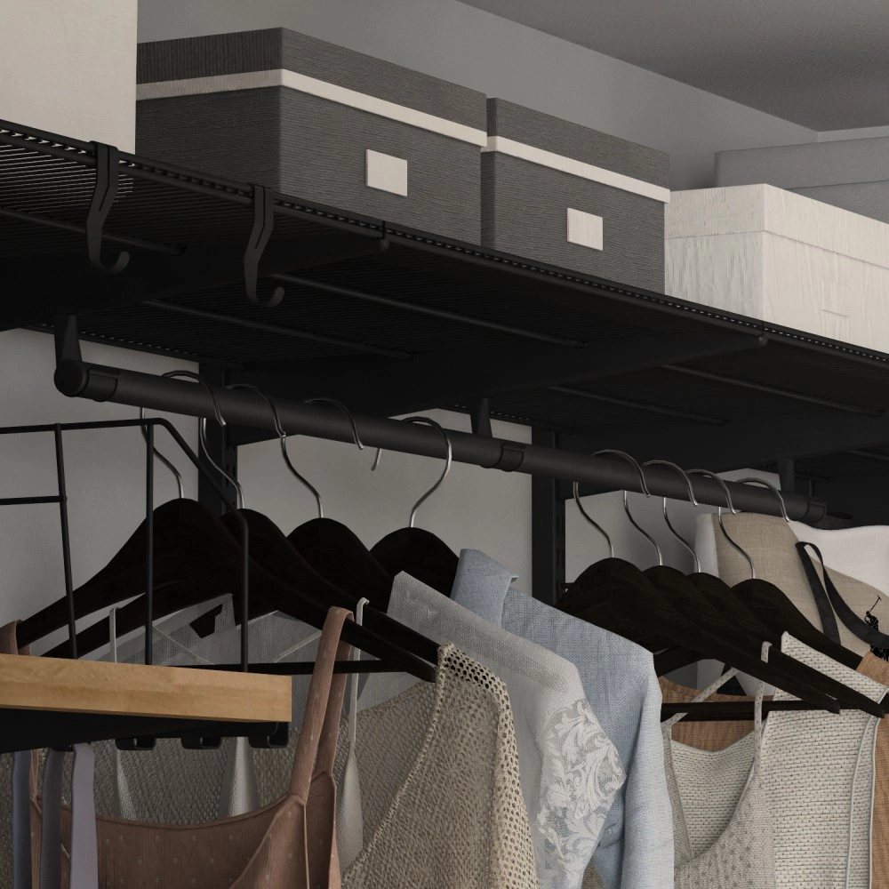 Штанга гардеробная круглая L1000 мм d25 мм черная матовая Aristo