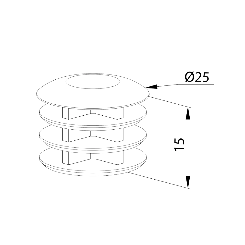 Заглушки гардеробной штанги черные 2 шт Aristo
