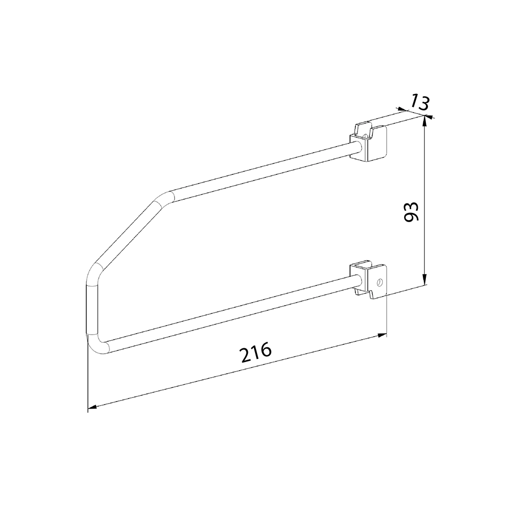 Упор боковой 216х93 мм черный Aristo