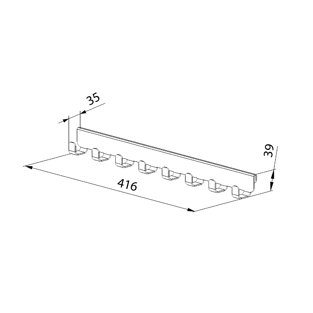Крючки боковые 416 мм серия 460 черные Aristo