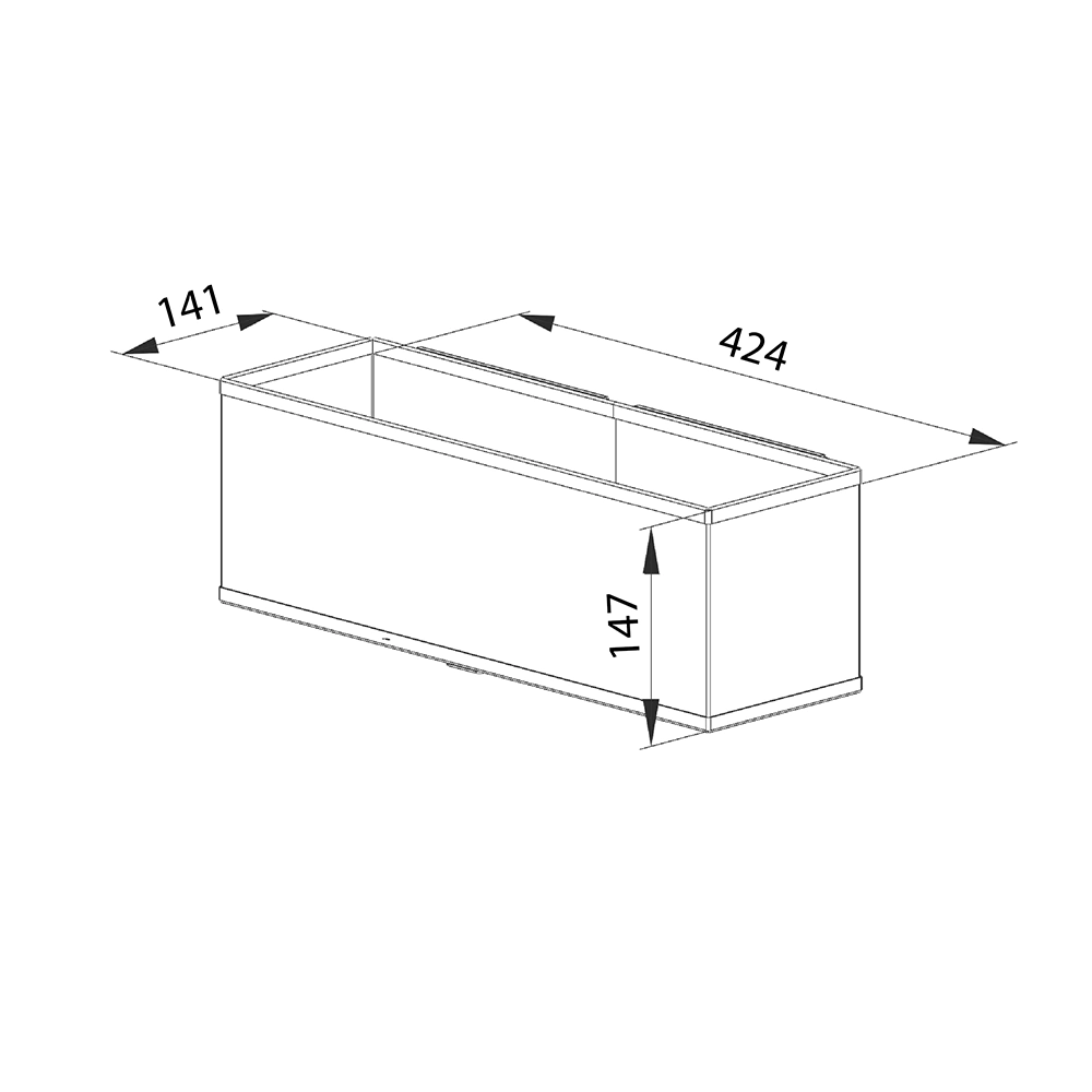 Корзина навесная 424х141х141 мм черная Aristo