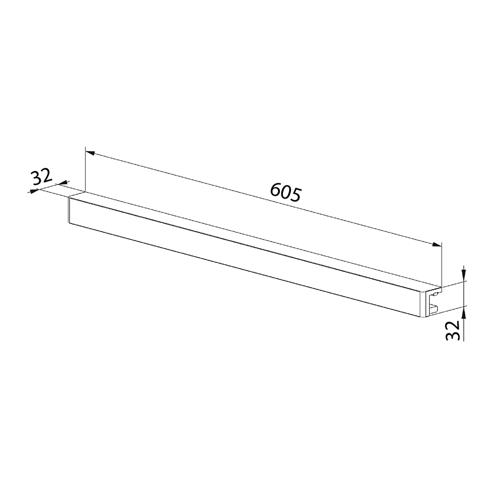 Планка-декор для полки проволочной L607 мм дерево светлое Aristo