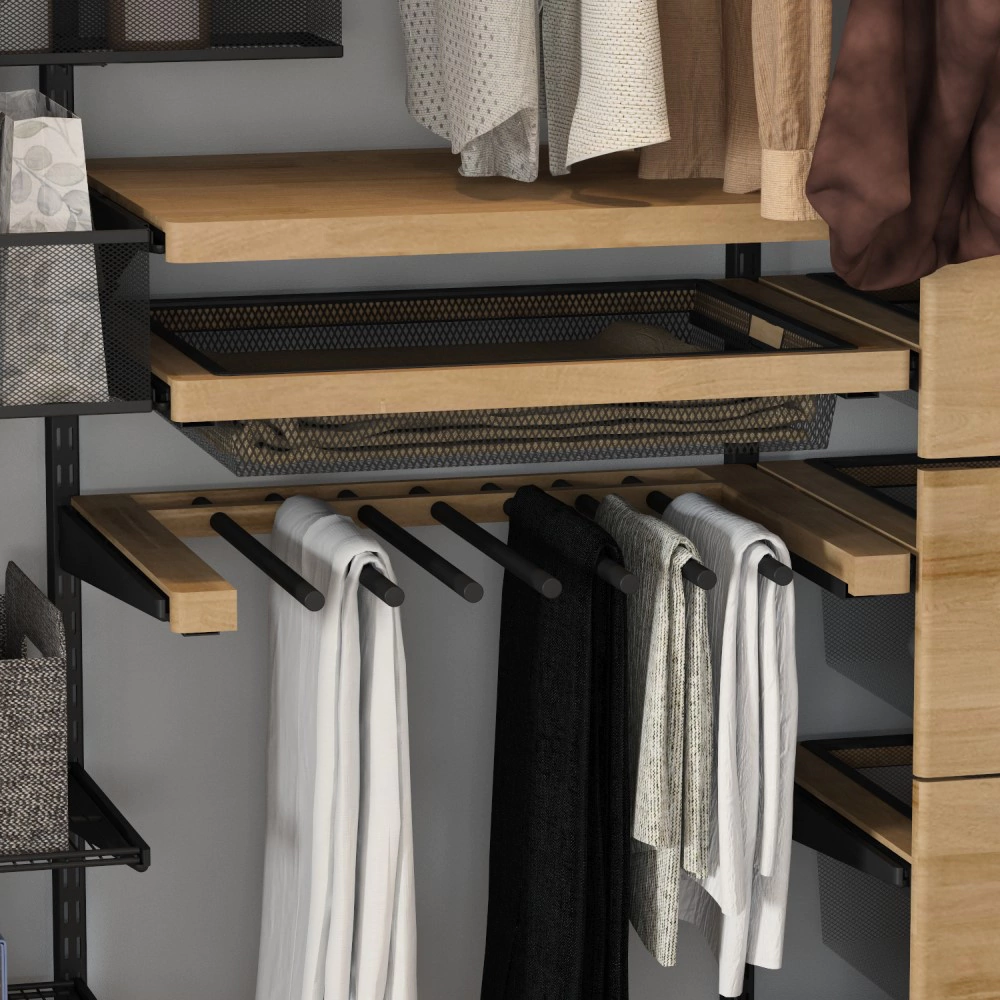 Вешалка для брюк с доводчиком L607 мм серия 460 дерево светлое/черная Aristo