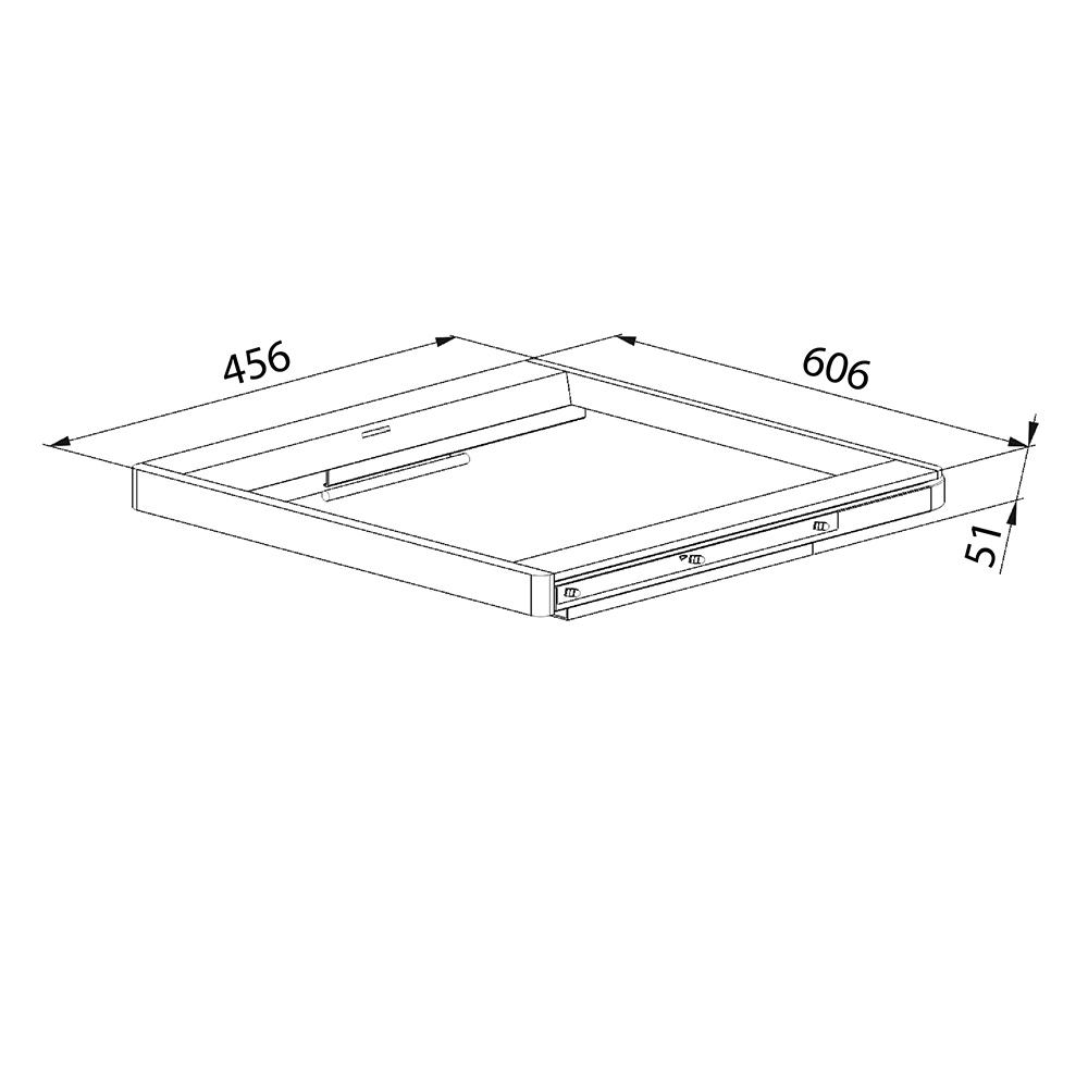 Рамка для корзин с доводчиком L607 мм серия 460 дерево светлое/черная Aristo