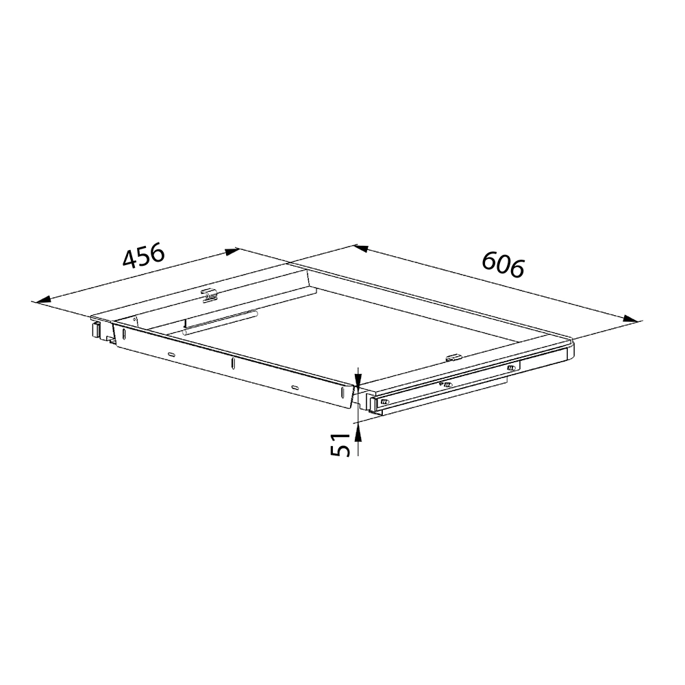Рамка для фасада L607 мм серия 460 дерево светлое/черная Aristo