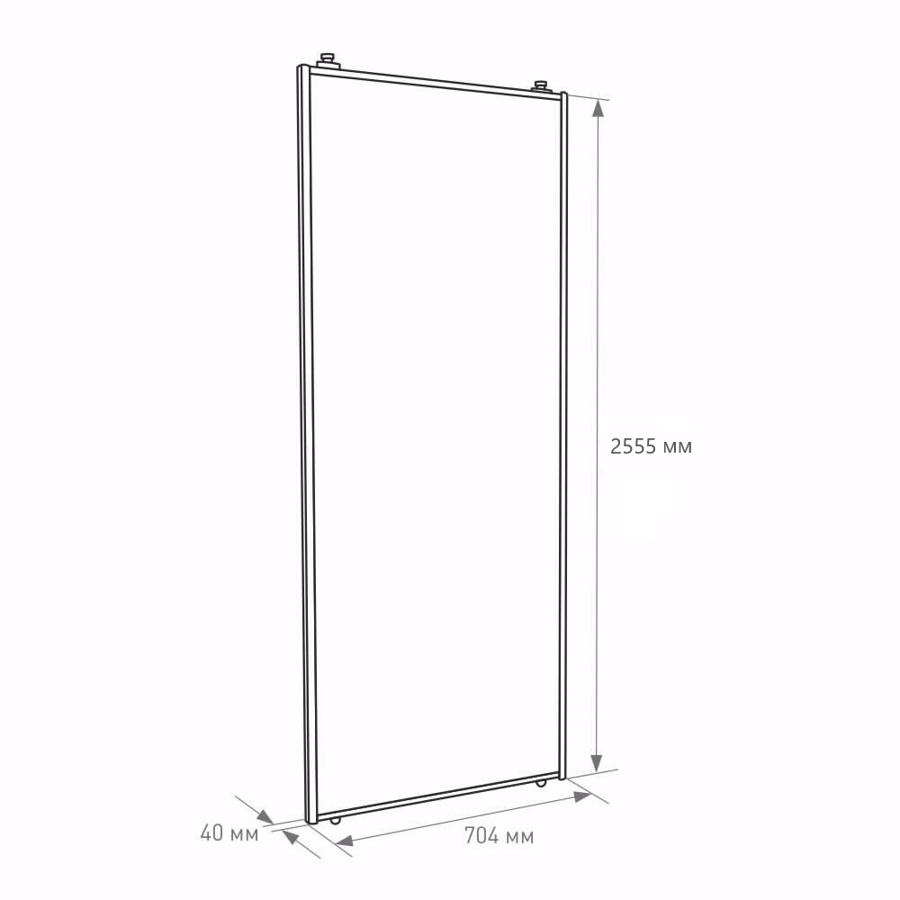 Дверь для шкафа-купе 704х2555 мм ЛДСП Дуб крафт табачный с разделителями/алюминий черный трапеция