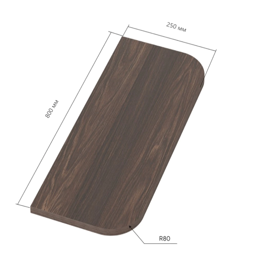 Деталь мебельная 250х800х16 мм дуб аскона elemento