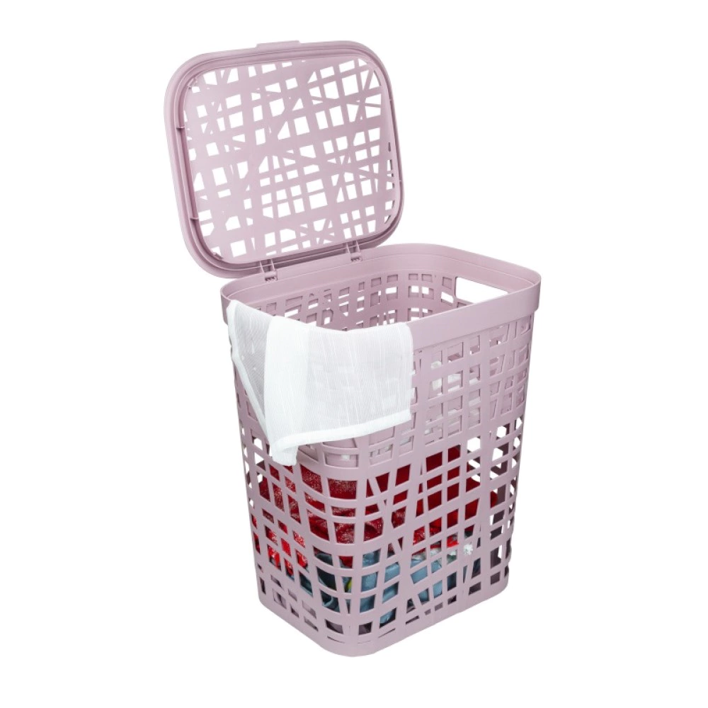 Корзина для белья IDEA ХАОС 55 л лавандовая