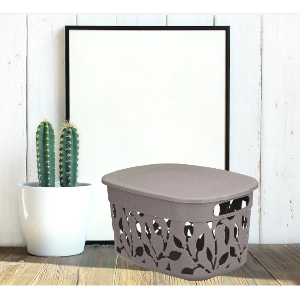 Корзина для хранения IDEA ФЛОРА 20,5x15,5x28 см 5,5 л серая