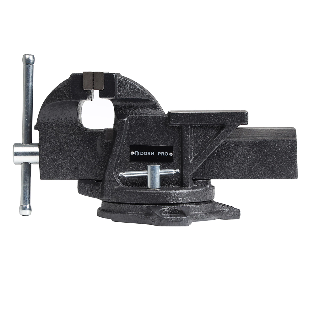 Тиски слесарные захват 125 мм вес 12 кг поворотные с наковальней DORN PRO