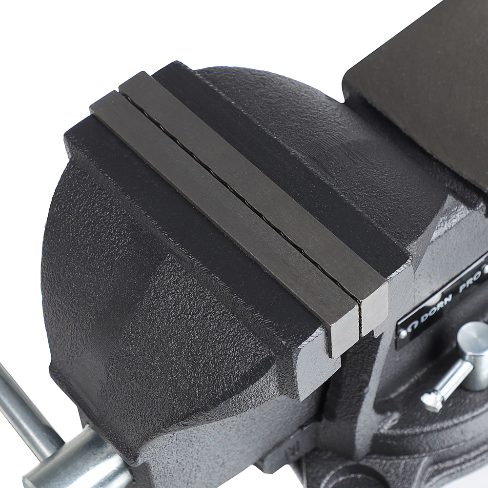 Тиски слесарные захват 125 мм вес 12 кг поворотные с наковальней DORN PRO