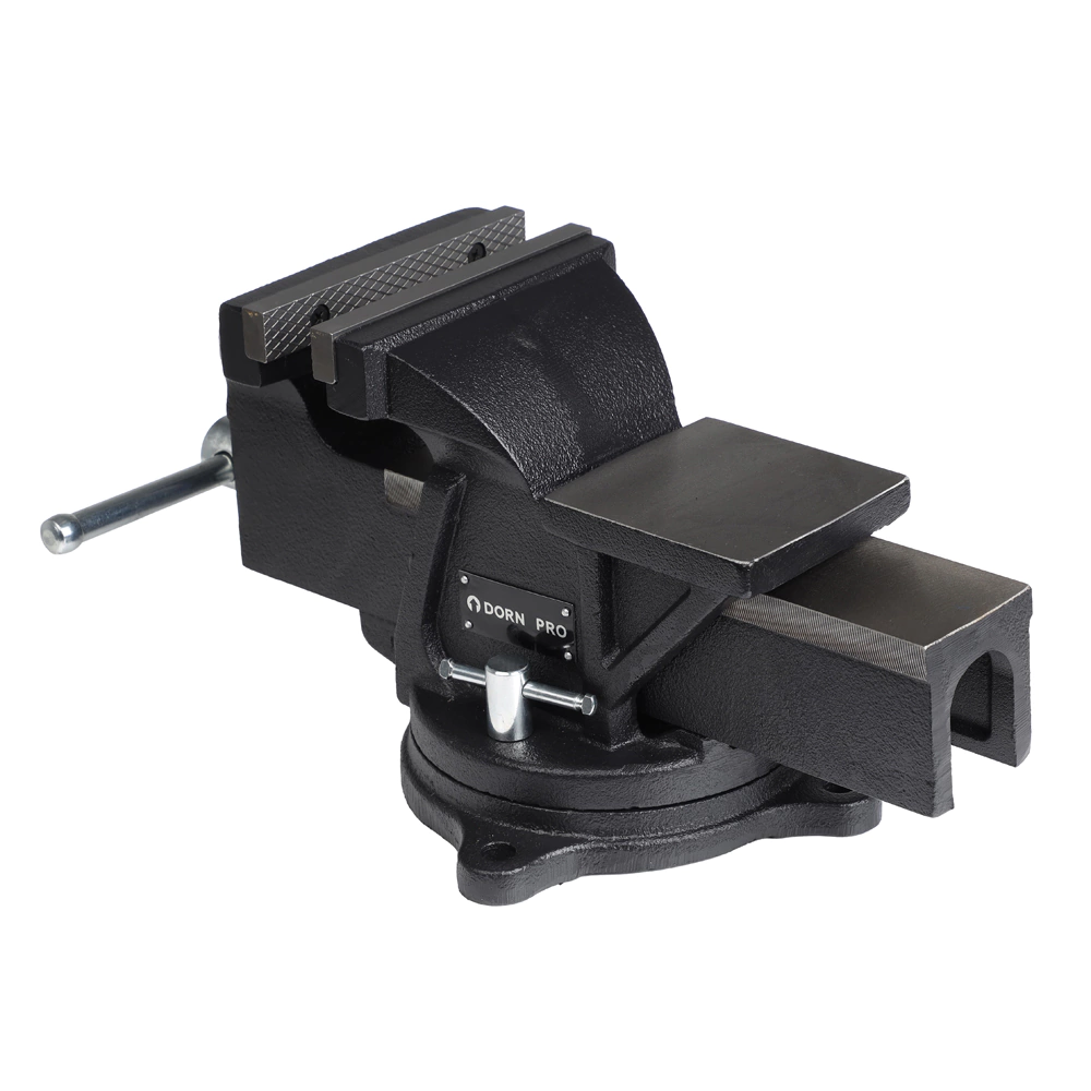 Тиски слесарные захват 150 мм вес 17 кг поворотные с наковальней DORN PRO