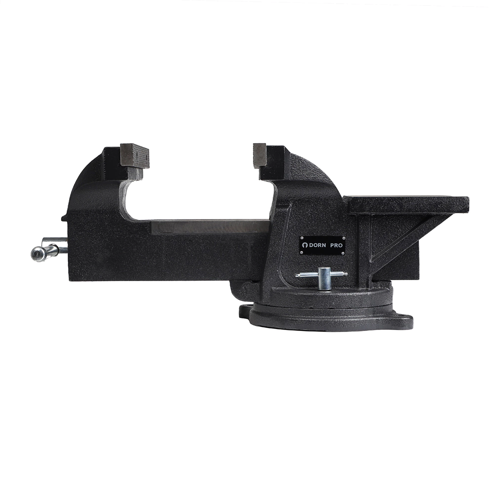 Тиски слесарные захват 200 мм вес 33 кг поворотные с наковальней DORN PRO