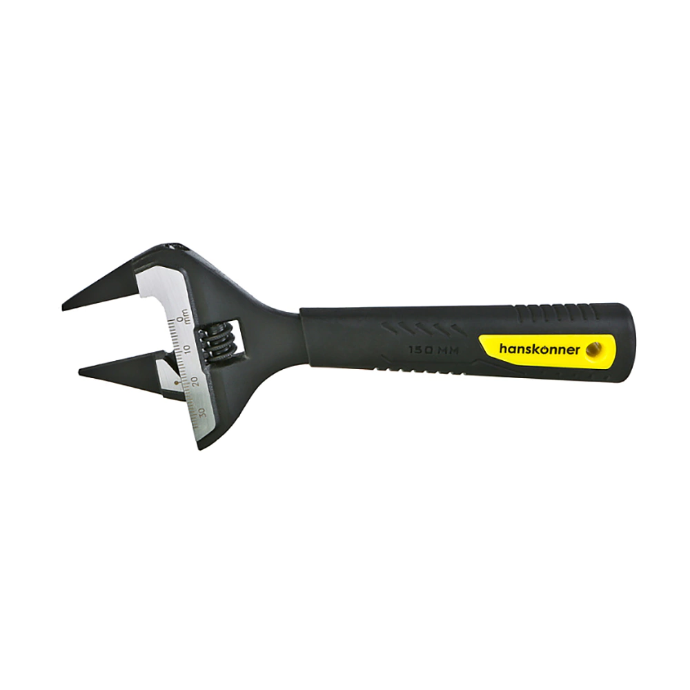 Разводной ключ 150 мм зев 0-34 мм тонкие губки Hanskonner