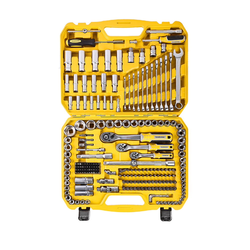 Набор инструментов 216 предметов, головки 1/2", 1/4", 3/8" Hanskonner HK1045-20-S216