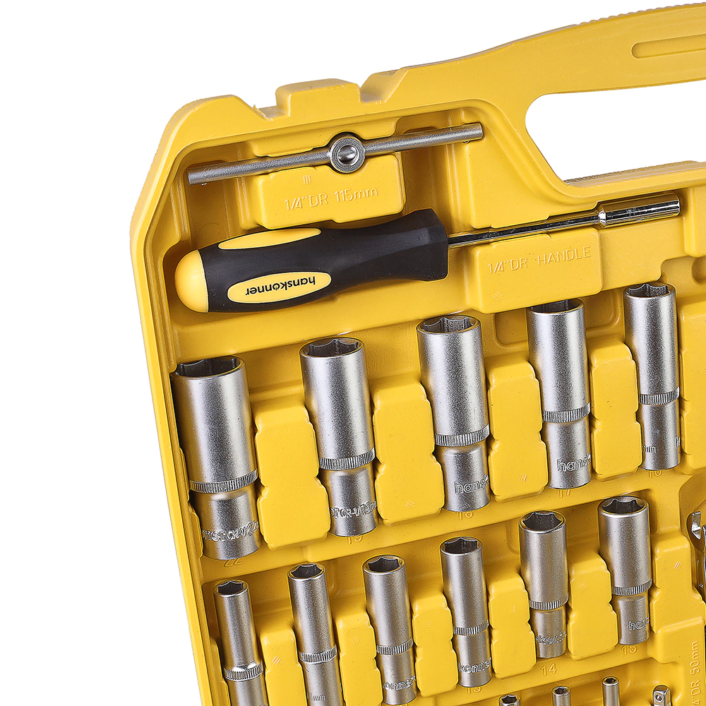 Набор инструментов 216 предметов, головки 1/2", 1/4", 3/8" Hanskonner HK1045-20-S216