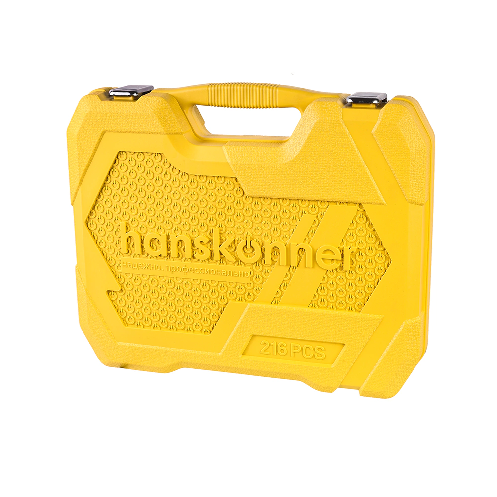 Набор инструментов 216 предметов, головки 1/2", 1/4", 3/8" Hanskonner HK1045-20-S216