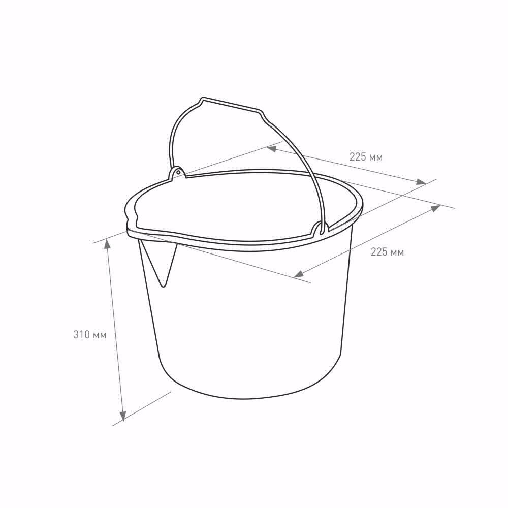Ведро строительное 12 л эластичное TLS-Profi