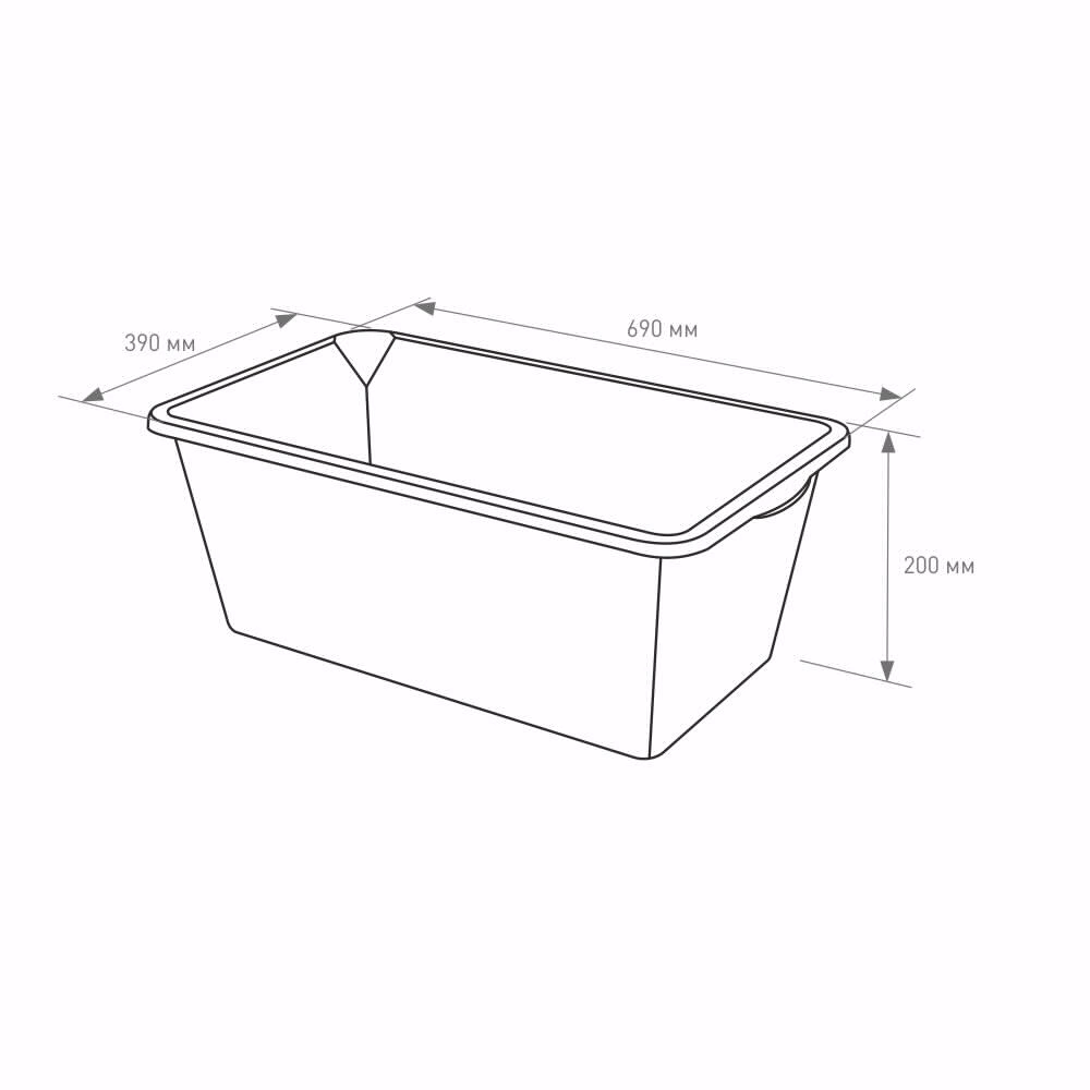 Корыто строительное 40 л для раствора прямоугольное Дельта