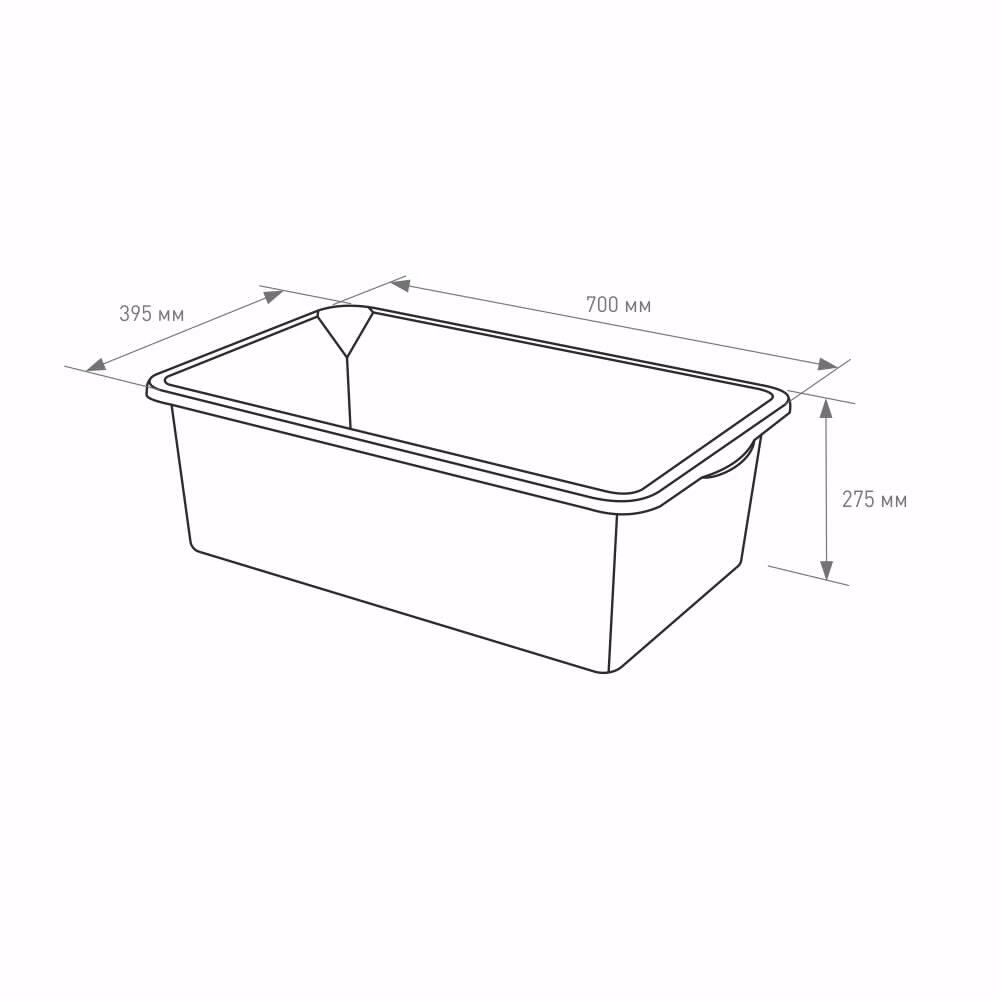 Корыто строительное 60 л для раствора прямоугольное Дельта