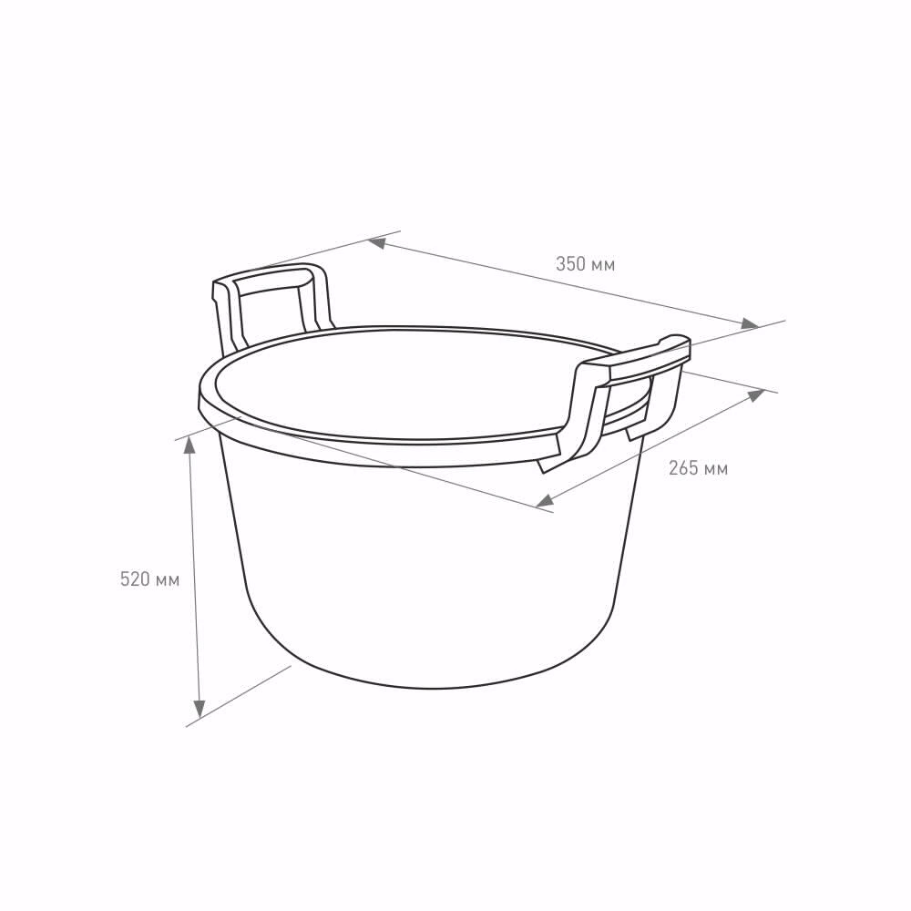 Таз строительный 30 л для раствора круглый Matrix