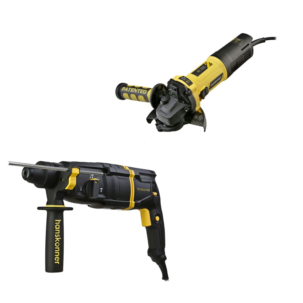 Hanskonner НАБОР Hanskonner Перфоратор HRH0926AVS SDS-Plus 900 Вт 3,0 Дж + УШМ HAG13125E 125 мм 1300 Вт