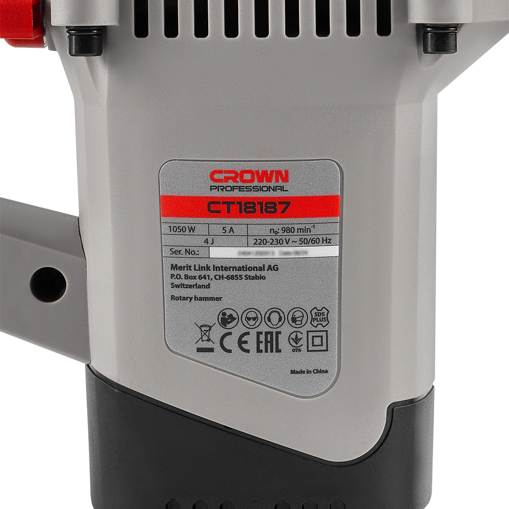 Перфоратор SDS-Plus 1050 Вт 4,0 Дж CROWN CT18187 BMC