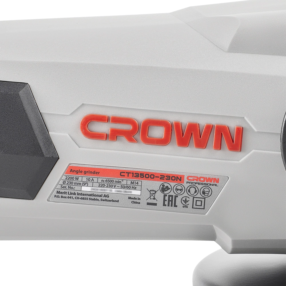 Угловая шлифмашина 230мм 2200Вт CT13500-230N CROWN