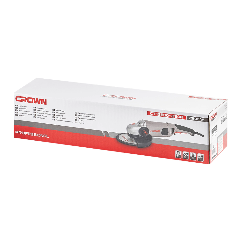 Угловая шлифмашина 230мм 2200Вт CT13500-230N CROWN