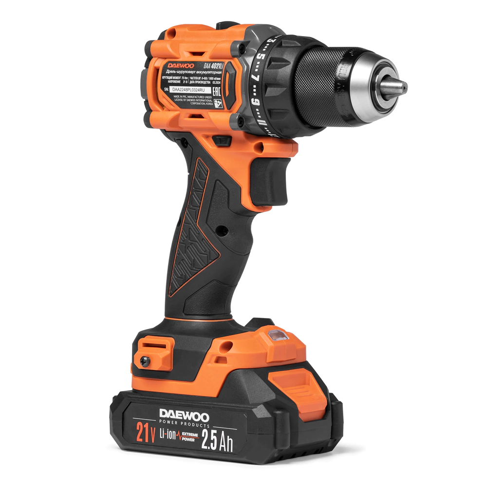 Шуруповерт бесщеточный 21 В 2х2,5 Ач DAEWOO DAA 4021Li SET