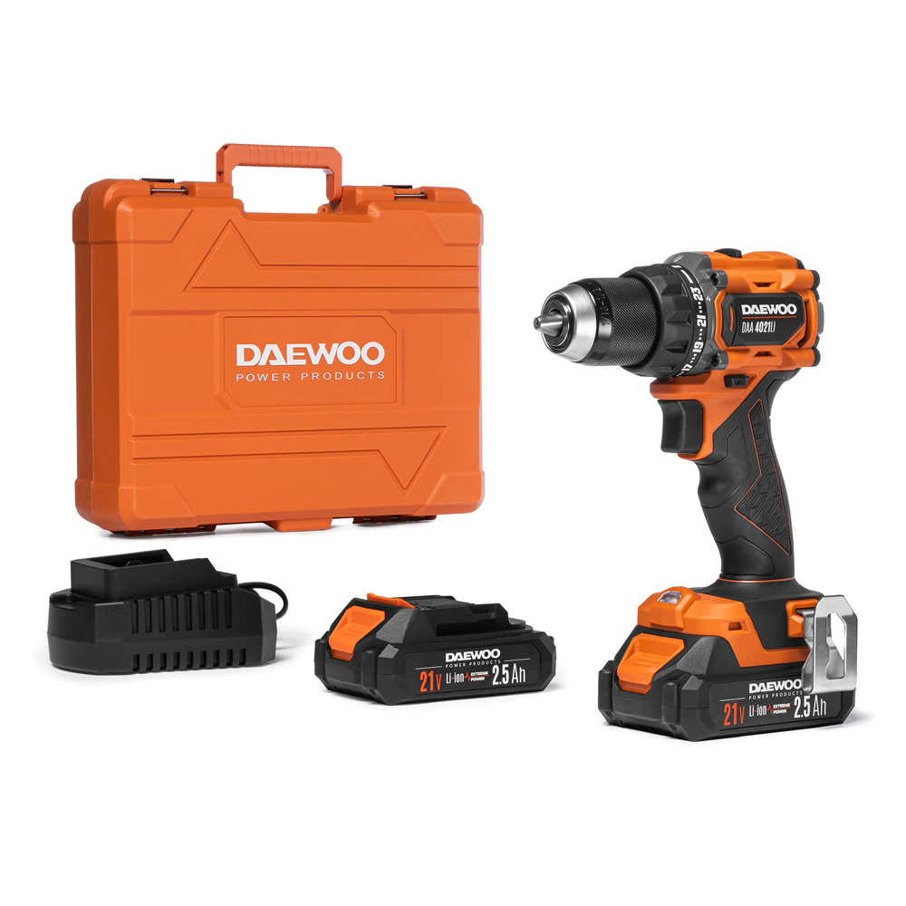 Шуруповерт бесщеточный 21 В 2х2,5 Ач DAEWOO DAA 4021Li SET