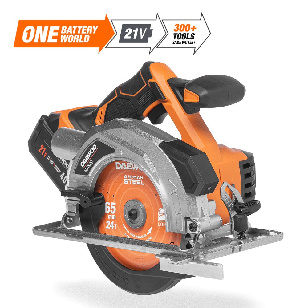 Циркулярная пила аккумуляторная 21 В 165 мм 1х4,0 Ач DAEWOO DAS 1621Li SET