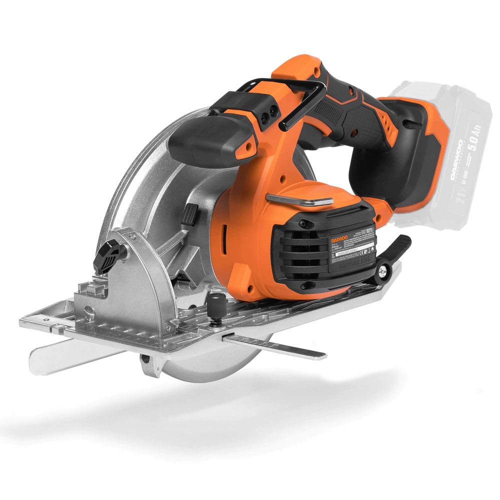 Циркулярная пила аккумуляторная бесщеточная 21 В 185 мм без АКБ и ЗУ DAEWOO DAS 1821Li