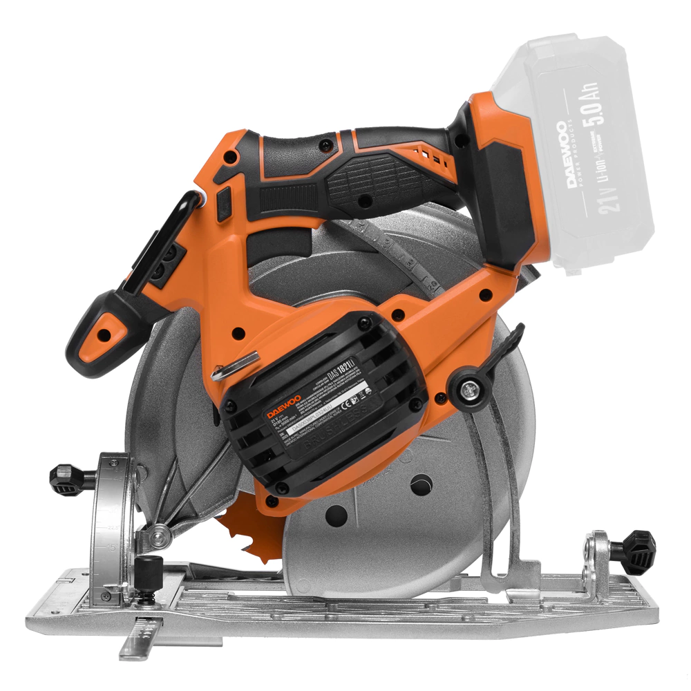 Циркулярная пила аккумуляторная бесщеточная 21 В 185 мм без АКБ и ЗУ DAEWOO DAS 1821Li